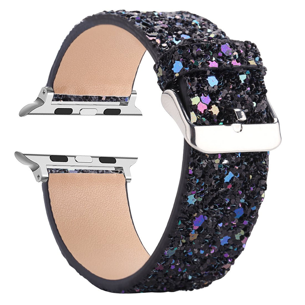Sparkly 3D Glitter Leather Strap for iWatch - CASE U