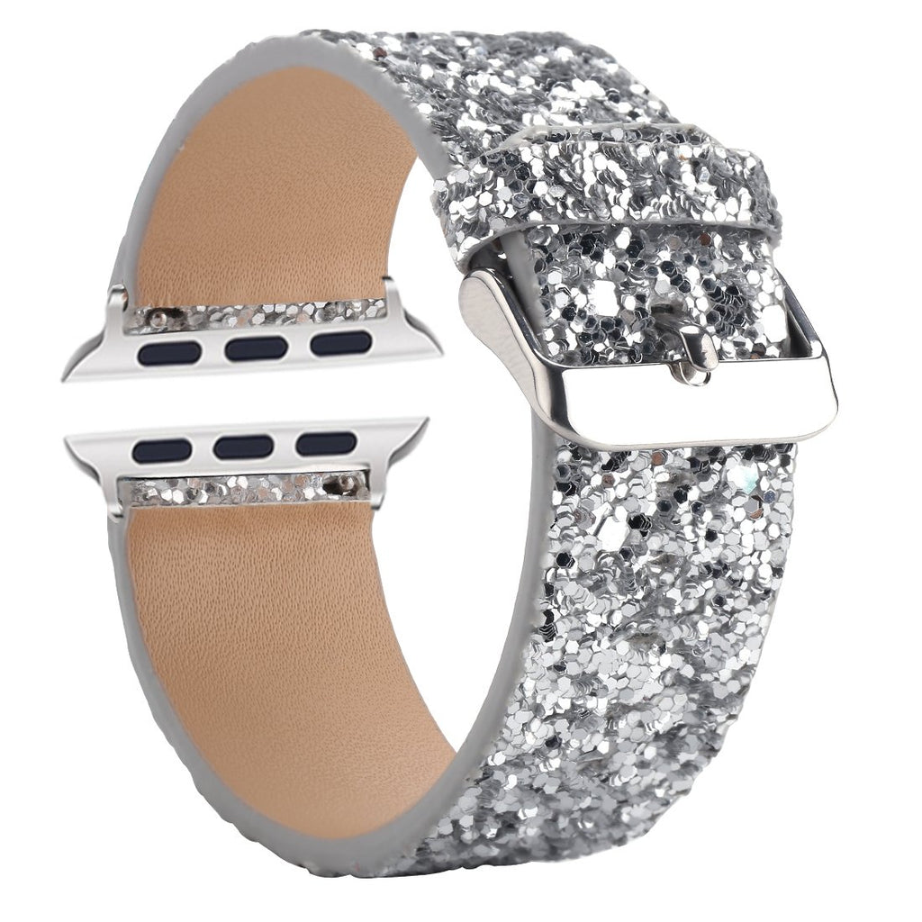 Sparkly 3D Glitter Leather Strap for iWatch - CASE U