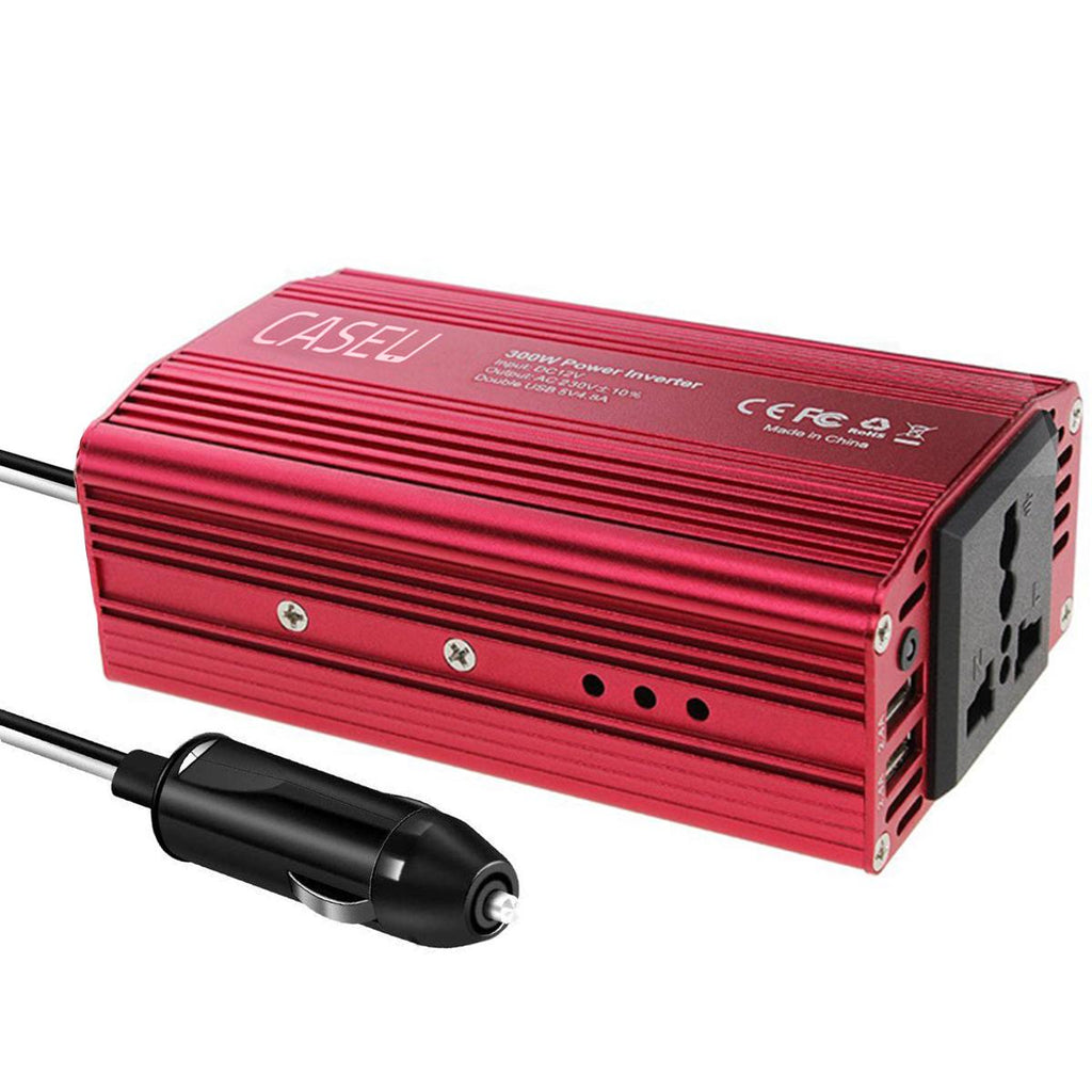 Car Power Inverter with Dual USB Car Charger (300W) - CASE U