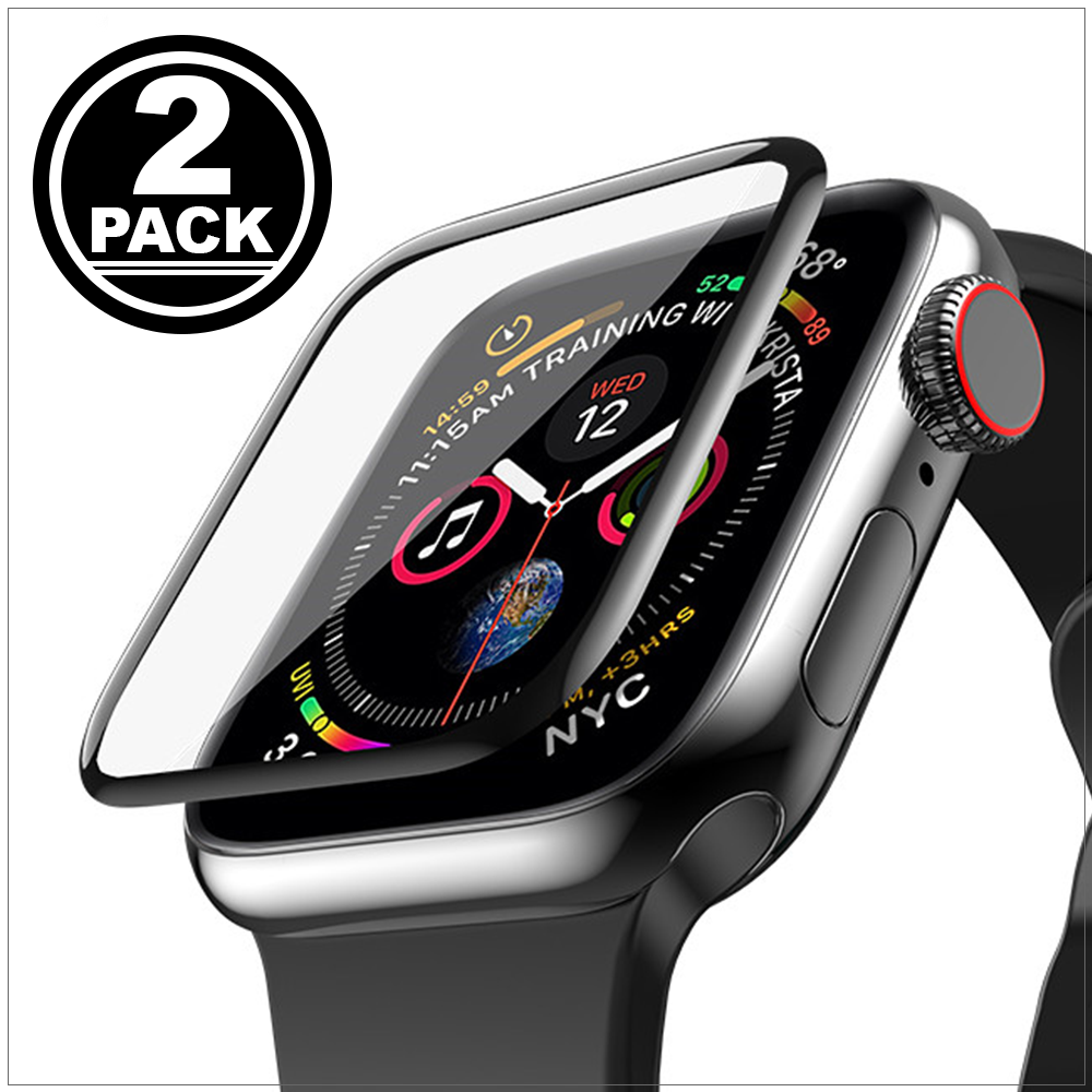 Black Shield Premium Tempered Glass for iWatch 44mm (Series 5/4)- Pack of 2 - CASE U